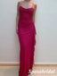 Elegant Chiffon Spaghetti Straps Sleeveless Mermaid Long Prom Dresses, PD3879