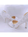 New White Lace Rhinestone Pearl Fish Mouth Wedding Shoes Bridesmaid Banquet Shoes