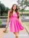 Sexy Hot Pink Spaghetti Straps Sleeveless A-Line Mini Dresses/ Homecoming Dresses, PD3600