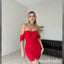 Sexy Red Special Fabric Off Shoulder Sheath Mini Dresses/ Homecoming Dresses, PD3536