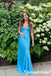 Sexy Soft Satin Spaghetti Straps V-Neck Sleeveless Mermaid Maxi Prom Dress, PD4012