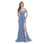 Mismatched Mermaid Slate Blue Sexy Elegant Mermaid Long Bridesmaid Dresses, BD3397