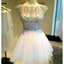 Charming mismatched cap sleeve sparkly mini for teens casual homecoming prom dresses, BD00140 - SposaBridal