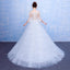 New Design A-line White Top See-Through Half Sleeves Modest Wedding Dresses, WD0220
