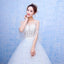 New Design A-line White Top See-Through Half Sleeves Modest Wedding Dresses, WD0220