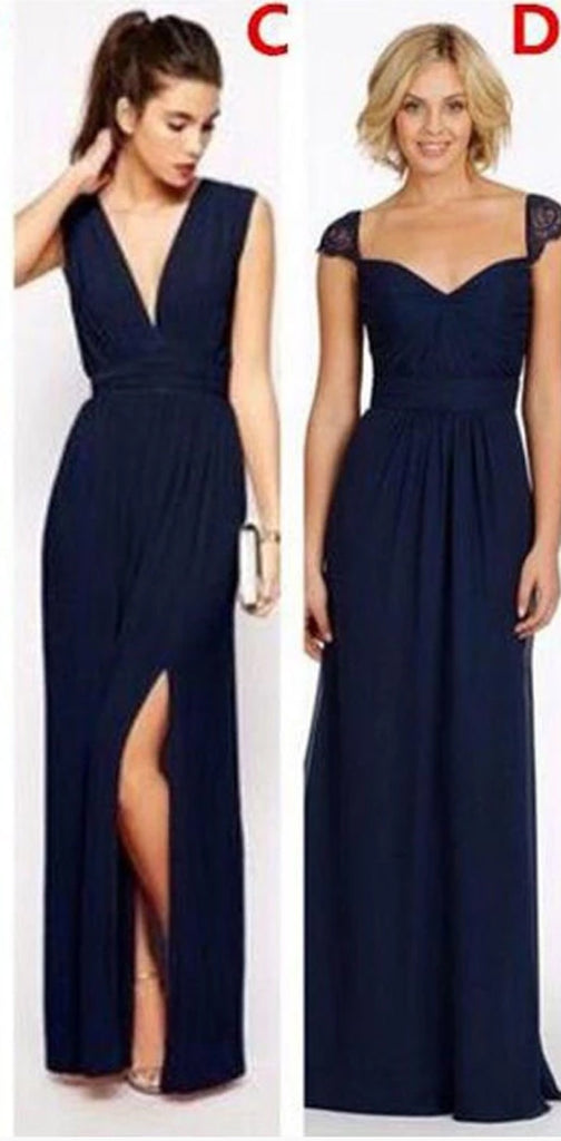 Most Popular Different Styles Mismatched Sexy Chiffon Navy Blue Cheap Bridesmaid Dresses, WG180