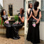 Black Sequin Sparkly Popular Custom Cheap Bridesmaid Dress,wedding guest dress , WG219