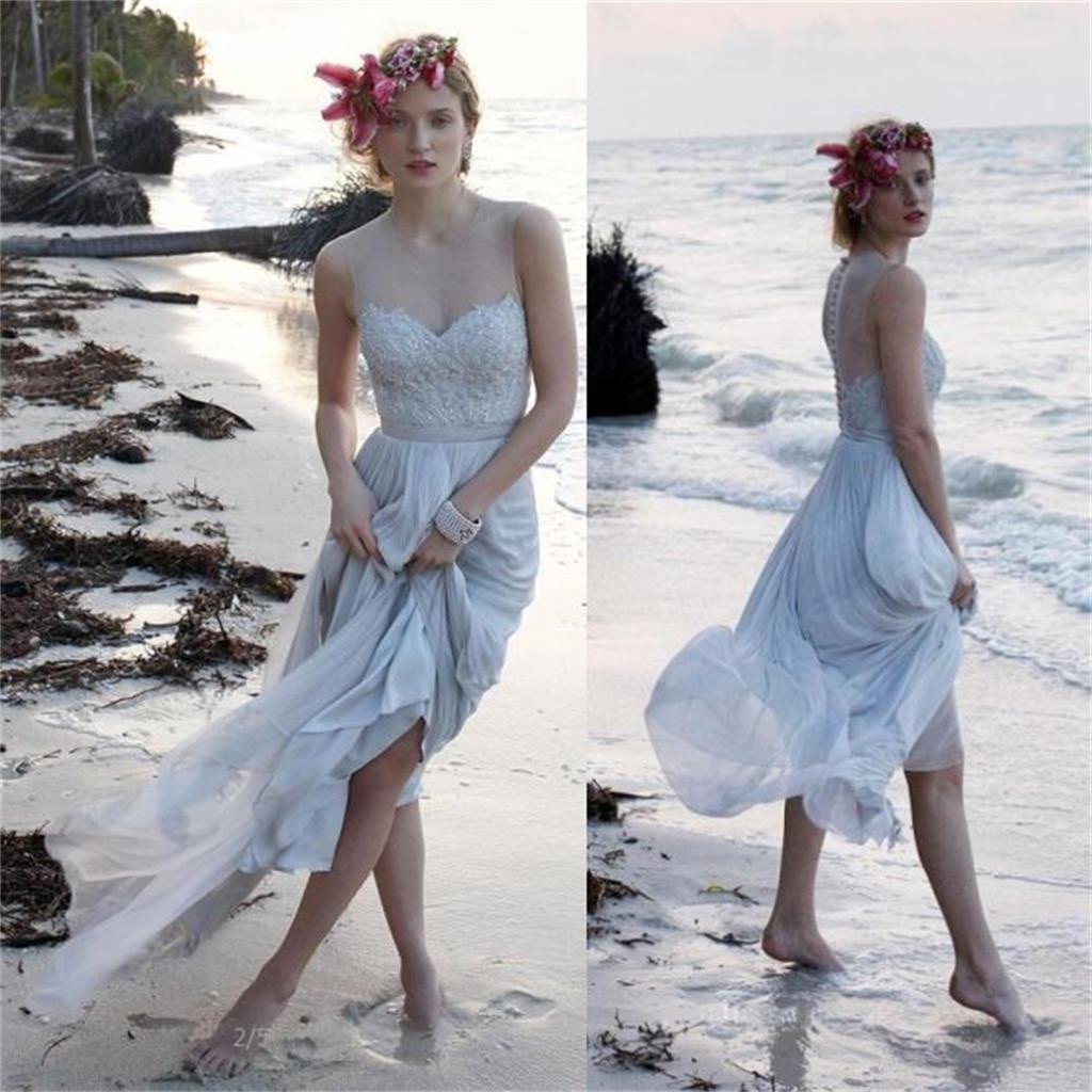 Newest Beach Unique New Design Beautiful Chiffon Prom Dress ,WD0114