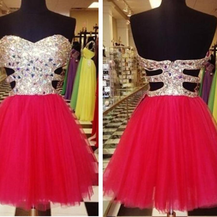 Strapless mismatched sweetheart sparkly mini freshman graduation homecoming prom gown dress,BD0052
