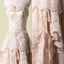 Vantage Pink Lace Sweetheart Classic Style Long A-line Wedding Party Dresses, WD0066