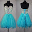 Strapless sweetheart mismatched sparkly mini cute for teens homecoming prom dress,BD0082