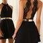 Popular black halter simple sexy unique style casual cocktail homecoming prom gown dress,BD0088