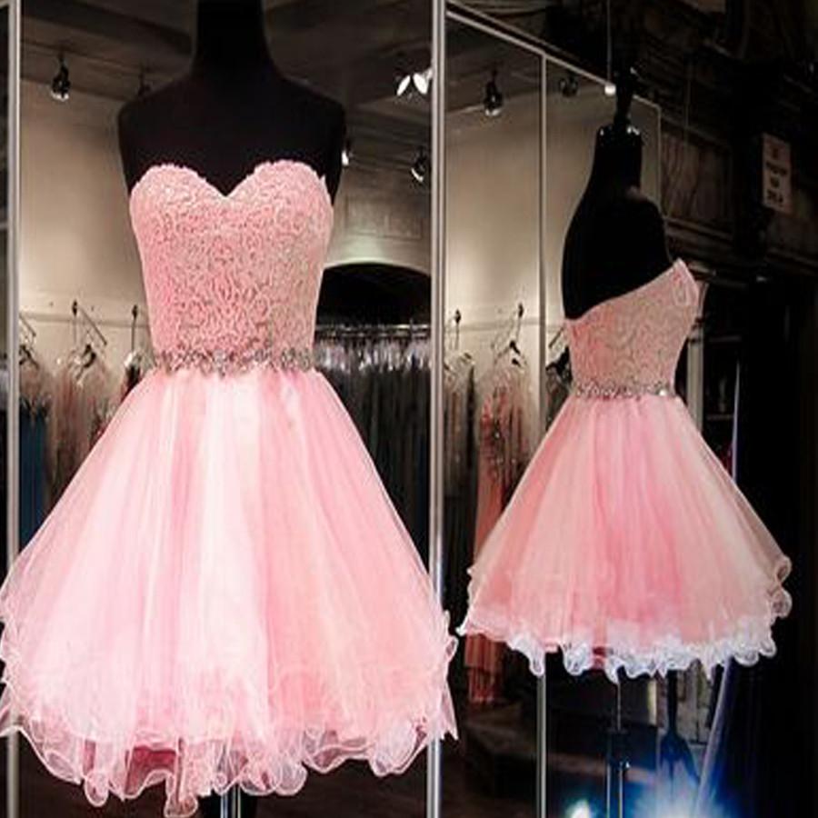 Blush Pink Strapless Sweetheart lovely charming cheap  Homecoming  Dress,BD0096 - SposaBridal