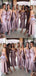 Spaghetti Straps Simple Soft Side Split Bridesmaid Dresses, Popular Cheap Bridesmaid Dress, PD0482