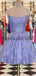 A-Line Lilac Lace Modest Unique Homecoming Dresses BD0428