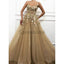 A-line Unique Deiagn Tulle Formal Modest Long Prom Dresses with appliques PD1614