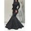 Black Mermaid Long Sleeves Elegant Formal Cheap Modest Long Prom Dresses, evening dresses PD1560