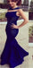 Blue Long Mermaid Sparkly Unique Charming Newest Cocktail Party Prom Dress , PD0211