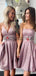 Cheap A-line Mismatched Popular Simple Short Homecoming Dresses BD0440