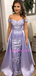 Elegant Off- The-shoulder Detachable Train Applique A-line Prom Dress, PD3005
