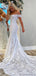 Elegant Off-the-shoulder Lace Mermaid Long Wedding Dress, WD3001