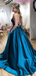 Elegant Halter Spaghetti Strap Simple Floor-length Prom Dress, PD3007