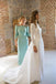 Modest Long Sleeves Open Back A-line Handmade Long Wedding Dress, WD0250