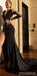 Long Sleeves Black Mermaid Modest Newest Sexy Elegant Long Prom Dresses with appliques, PD1324