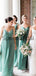 Mismatched Green Chiffon Long Formal Bridesmaid Dresses WG817