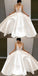 New Arrival High Qulaity A-Line Deep V-Neck  Satin Beach Wedding Dress with Appliques, WD0154