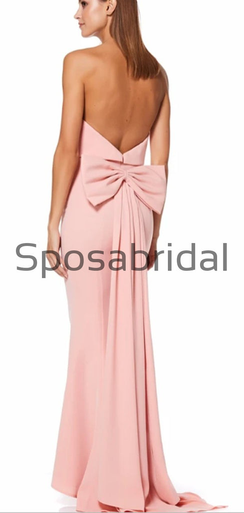Pink Mermaid Unique Elegant Long Bridesmaid Dresses WG888
