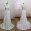 A-line Chiffon With Lace Simple V-Neck Free Custom Handmade Wedding Dresses, WD0135 - SposaBridal