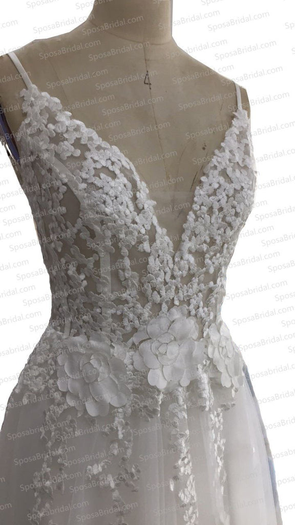 Charming New Arrival Straps Popular Pretty High Quality Lace Appliques Prom Dress, PD0371 - SposaBridal