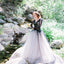 Charming Black Lace Newest Elegant Prom Dress, Custom Long Sleeves Open Back Wedding Dress, PD0393