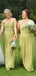 Sage Green Mismatched Boho A-line Flowy Long Bridesmaid Dresses, BD3116