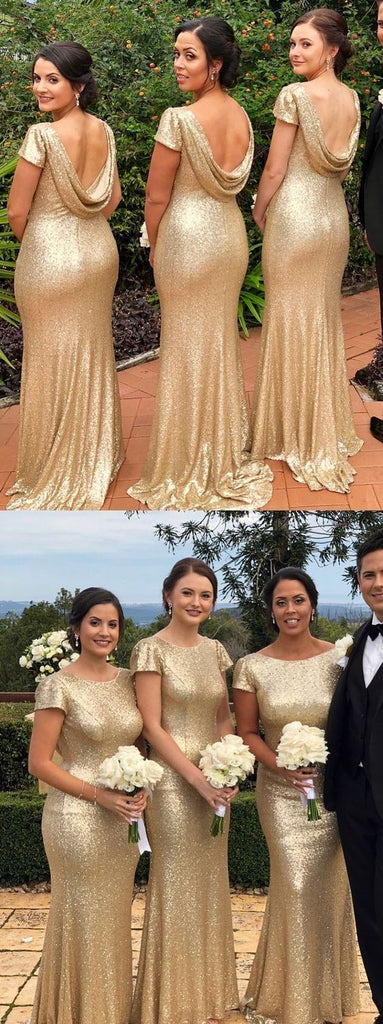 2019 Free Custom Sequin Sparkly Simple Most Popular High Quality Unique Bridesmaid Dresses, PD0536 - SposaBridal