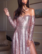 Sparkly Sequin Sexy Long Sleeves Sweetheart Fashion Prom Dresses PD2094