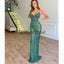 Spaghetti Straps Green Sequin Sparkly Mermaid Party Prom Dresses PD2331