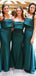 Teal Mermaid Unique Elegant Long Bridesmaid Dresses WG890