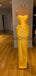 Yellow Satin Meramid Unique Formal Elegant Prom Dresses PD2253