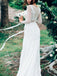 Long Sleeves Unique Rustic Trumpet Lace Beach Wedding Dresses, WD0577