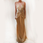 Champagne Gold Soft Sweetheart Mermaid Cross Back Long Sexy Prom Dress, Bridesmaid Dress, PD3088