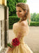 Elegant Off-shoulder Sweetheart Ruffle Neck Teal Or Yellow A-line Prom Dress, PD3442