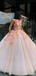 Illusion Flower Appliques A-line Ball Gown, Prom Party Dress, PD3094