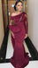 Mismatched Burgundy Sexy Mermaid Lace Top Unique Long Bridesmaid Dress, BD3217