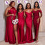 Mismatched Red Color Sweetheart Mermaid Long Bridesmaid Dress, BD3248