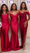 Mismatched Red Color Sweetheart Mermaid Long Bridesmaid Dress, BD3248