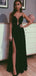 Sexy Black Sparkly Strapless V-neck Side-slit Long A-line Prom Dress, PD3194