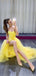 Sexy Yellow Strapless Sweetheart A-line Side-slit Floor-length Long Prom Dress, PD3192