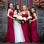 Sexy Red Sweetheart Strapless Mermaid Long Bridesmaid Dress, BD3134